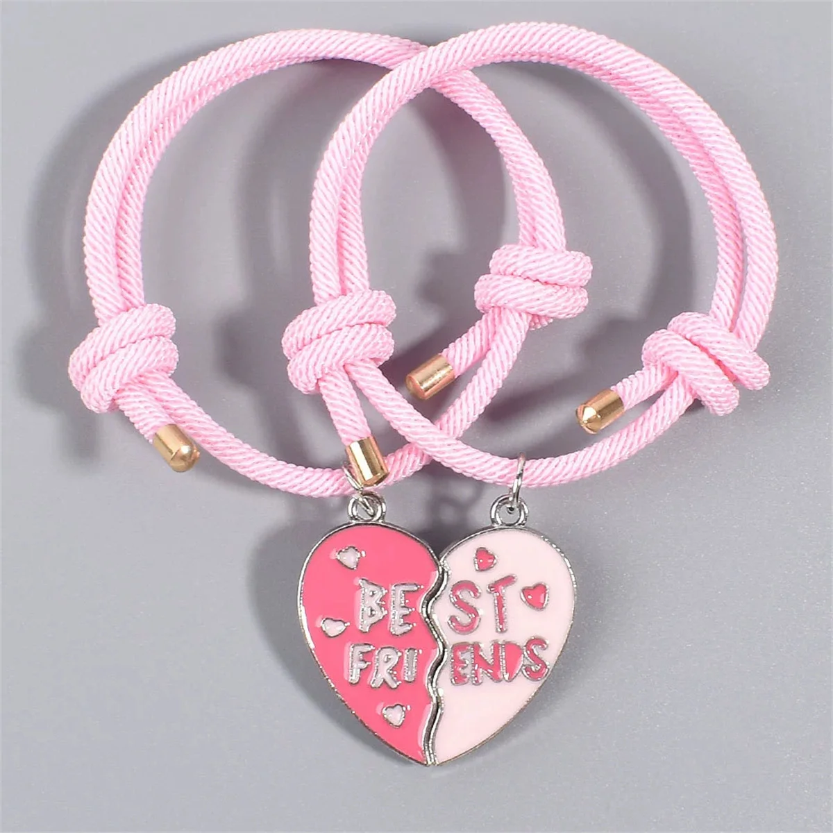 

2Pcs Pink Love Magnetic Bracelet Creative Cute Sweet Pendant Charm Personalized Jewelry Accessories Best Friend Friendship Gift
