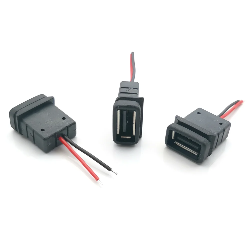 1/2/5/8 USB Connectors 2.0 Female Power Jack USB2.0 Charging Port Connector with Cable Terminals USB Socket Charger Receptacle