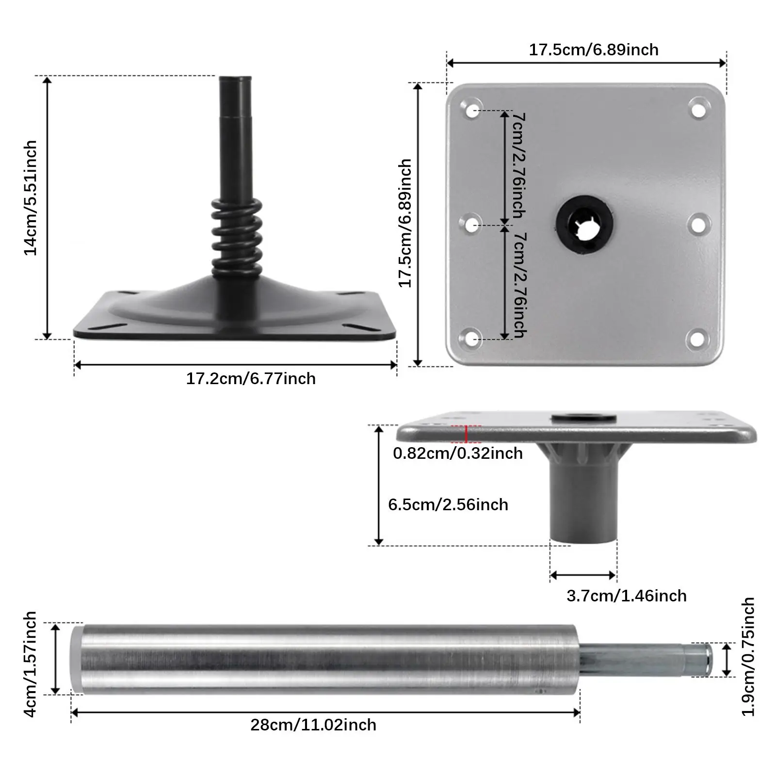 طقم تثبيت قاعدة قاعدة مقعد القارب، رف دوران متعدد الاستخدامات