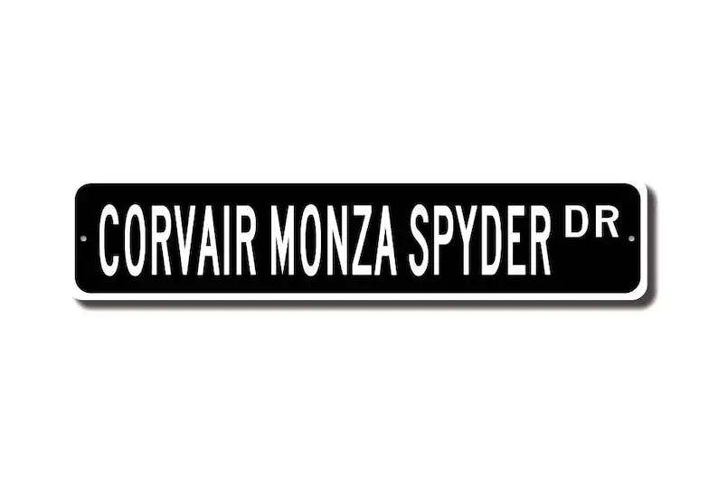 Corvair Monza Spyder, Chevrolet Corvair Monza Spyder sign, Corvair Monza Spyder gift, classic car, Custom Street Sign, Quality M