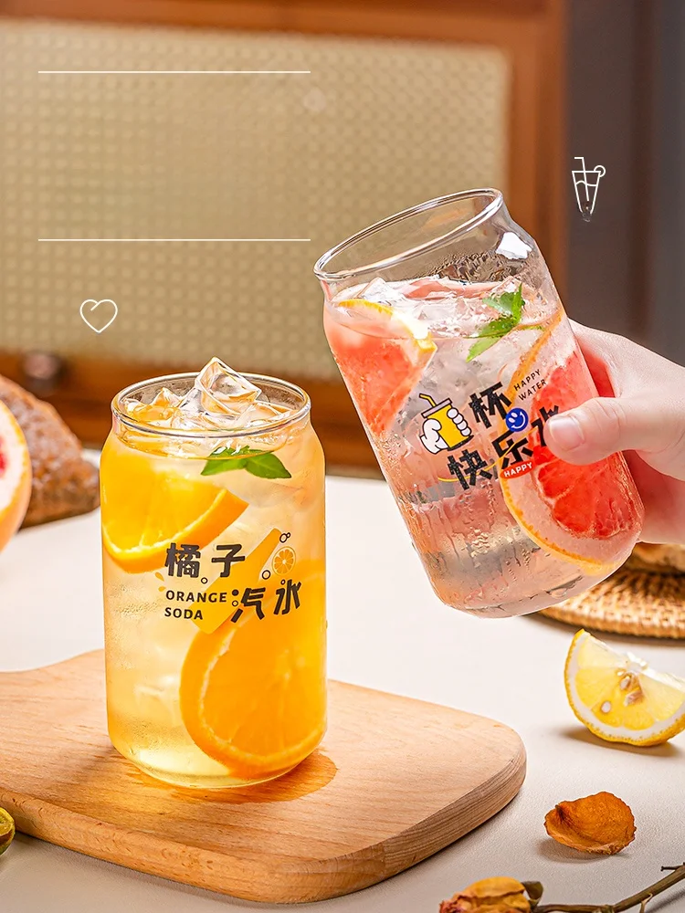 Vaso de Vidrio Creativo de Alto Valor Estético para Mujeres, Uso Doméstico, para Beber Agua, Coca-Cola, Cerveza, Resistente a...