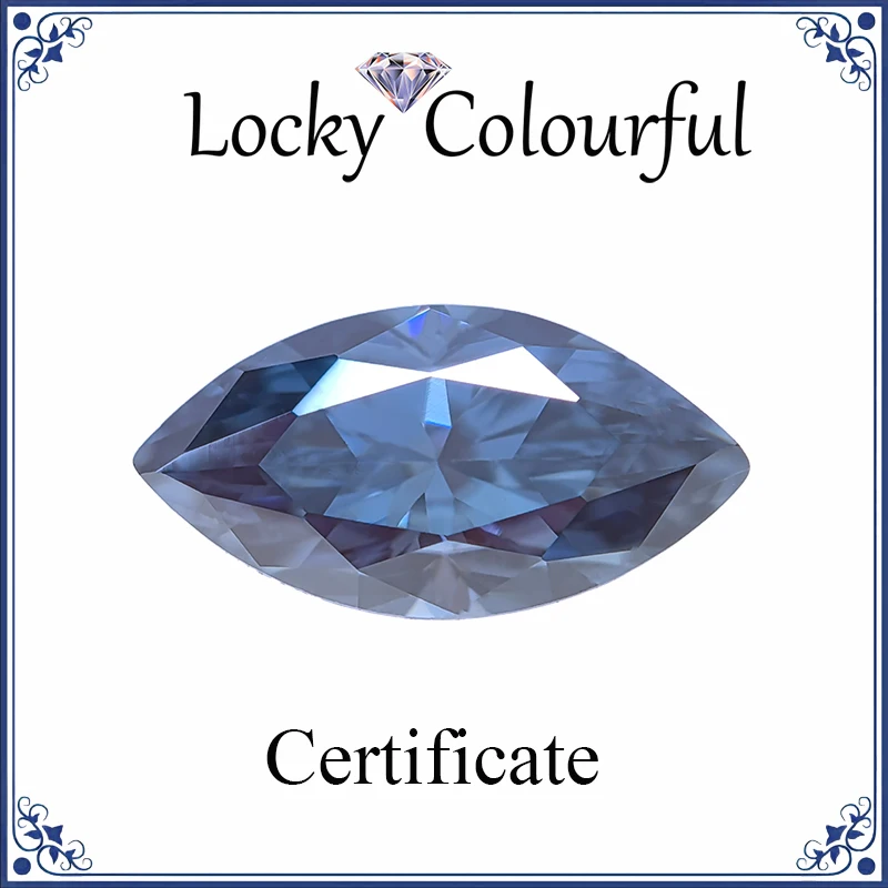 

Moissanite Natural Lighe Royal Blue Color Marquise Shape VVS1 with GRA Certificate Beads for DIY Charms Jewelry Making Materials
