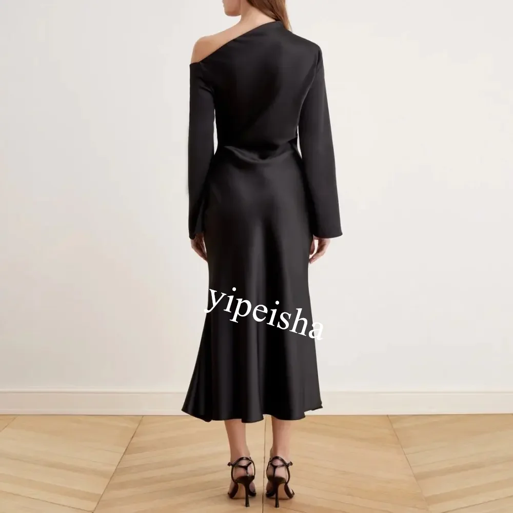 Jiayigong Jersey Ruffle Valentijnsdag Zeemeermin One-Shoulder Op Maat Gemaakte Gelegenheidsjurk Midi Jurken Saudi Arabia