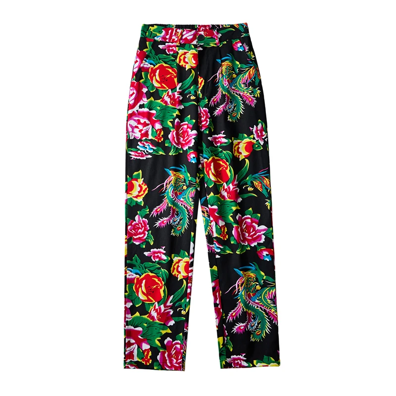 Men Chinese Style Popular Pants High Quality Brand Men Clothes 2024 Flower Pattern Spring Streetwear Baggy Jogger Trousers