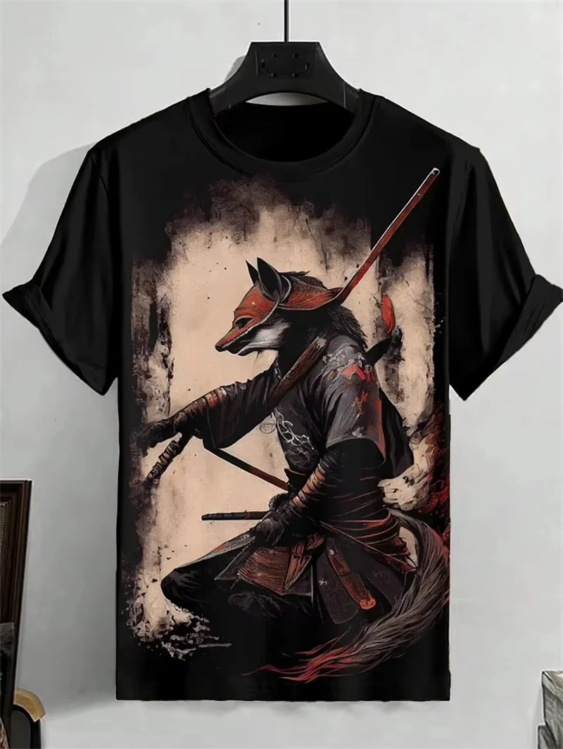 T-shirt New 2026 Japanese Style Ink Samurai 3D Print Tshirt Men Women Fashion Hip Hop Short Sleeve Tops Tees Men Clothing Kids view 6