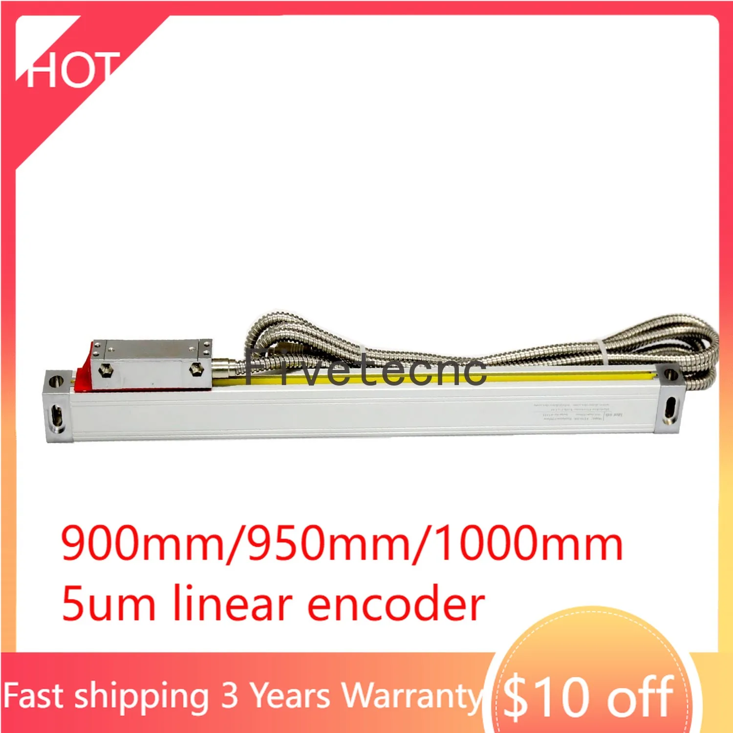 FTN5 YE5 Universal Linear Scale 900 950 1000mm Travel Linear Encoder 0.005mm Scale Leveling Instrument Digital Level Ruler Lathe