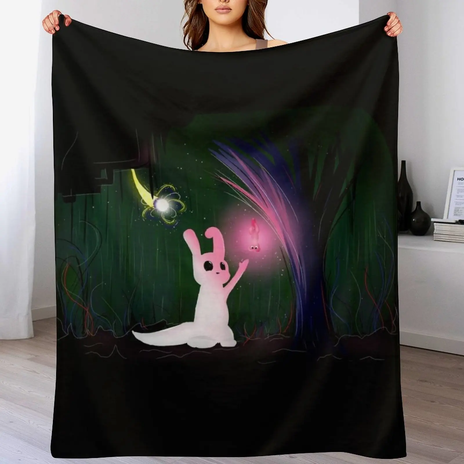 

Glowing Slugcat // Rain World Throw Blanket Decorative Beds heavy to sleep Luxury Blankets