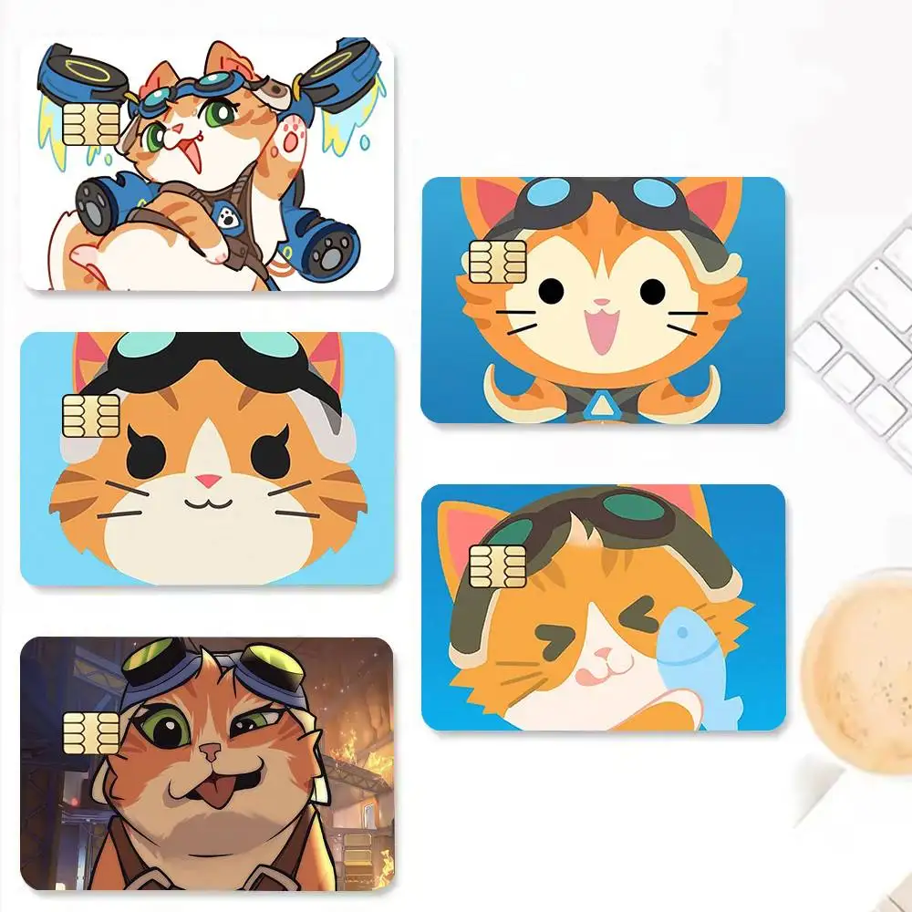 Pop Game Overwatch Fan Jetpack Cat  Credit Card HD Stickers Small Chip Waterproof Sticker Game Card Decal Gift