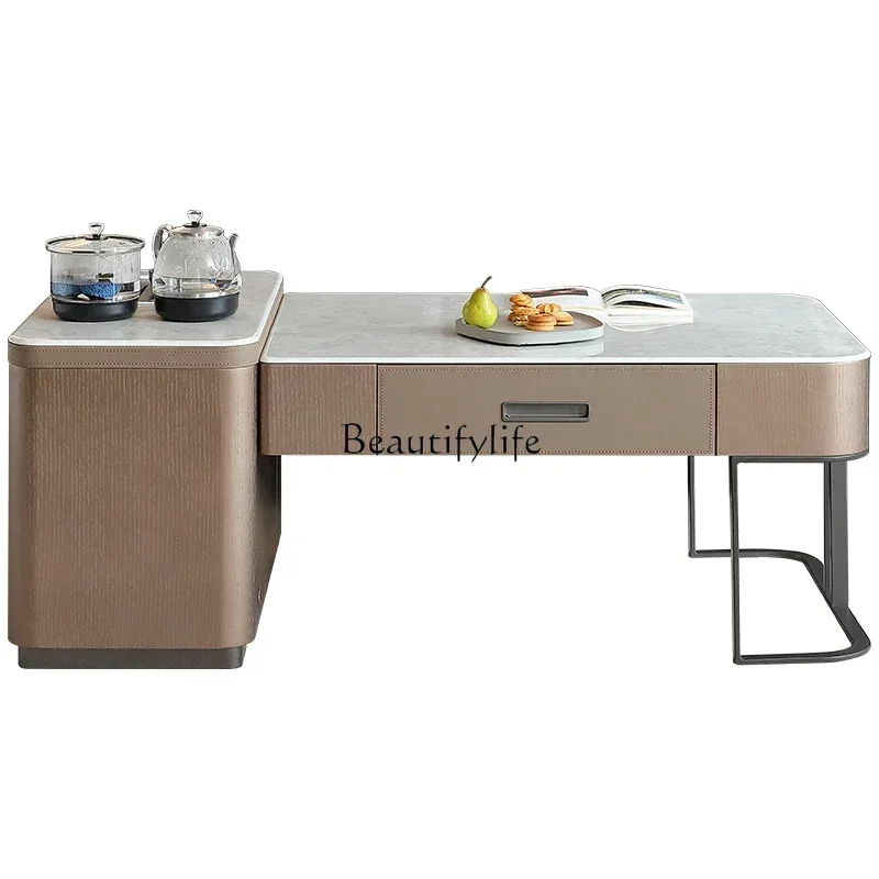 D3301-*Italian minimalist kung fu tea table, integrated tea making, household kettle, high-end marble tea table