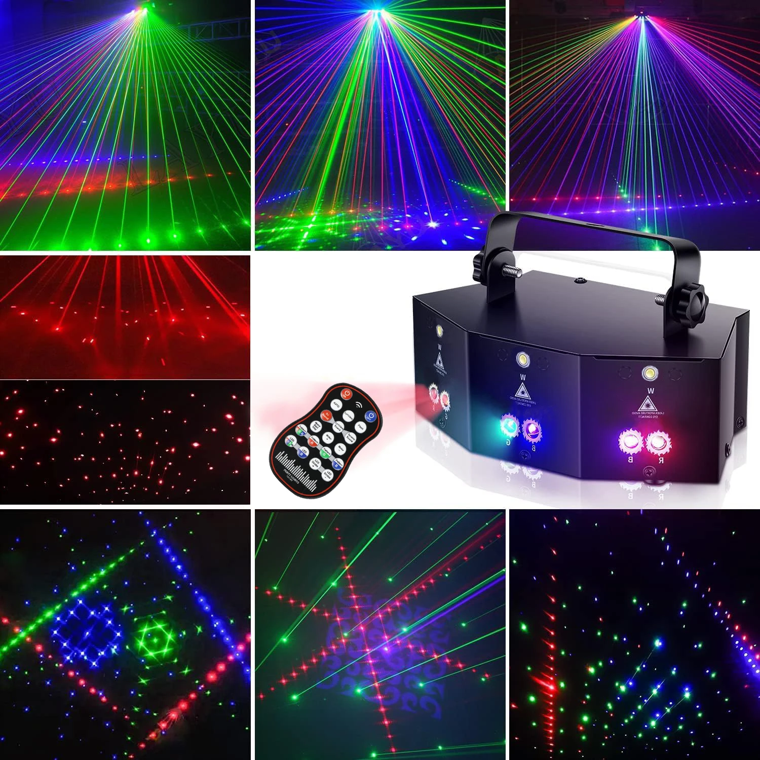 RG Laser Stage Light DMX512 Voice Control Plug In Powered Pattern Projector For DJ Disco KTV Wedding Bar Club Party Live Show