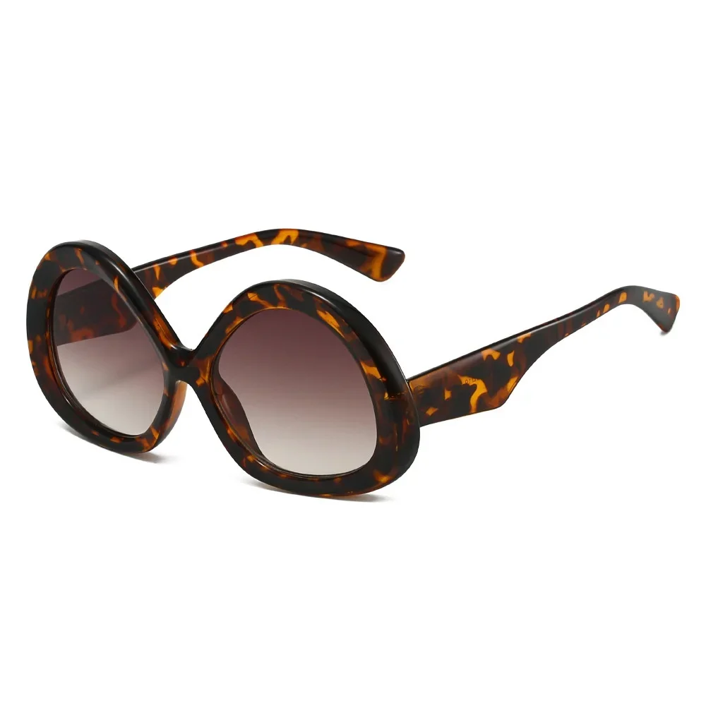 جديد فاخر ليوبارد التدرج البيضاوي النساء النظارات الشمسية 2025 ريترو شخصية الشرير الهيب هوب نمط الرجال نظارات شمسية UV400