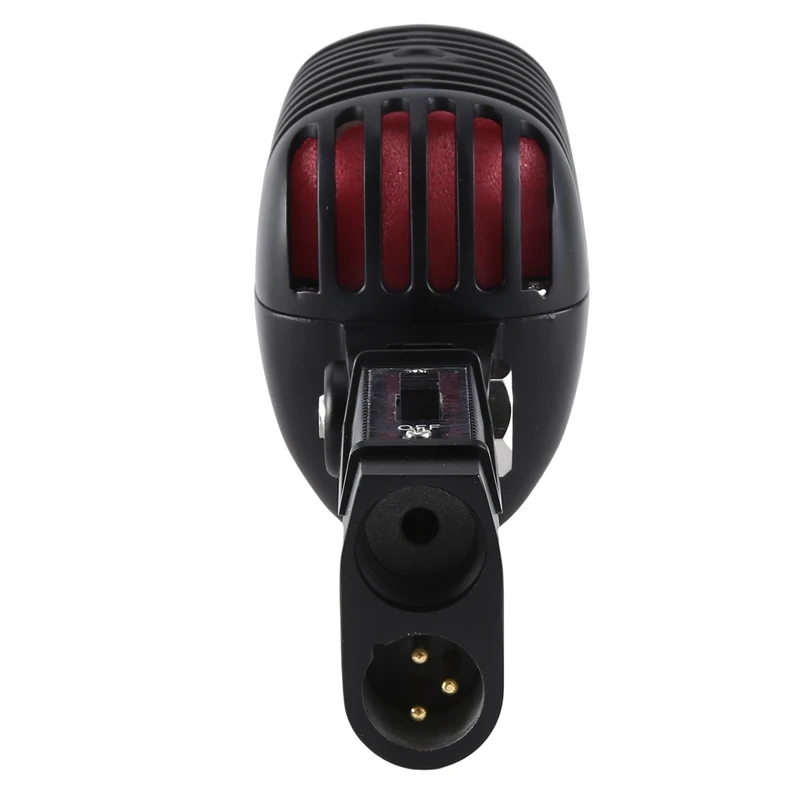 1 Piece Professional Classic Retro Dynamic Vocal Microphone Black & Red Metal For Live Performance Karaoke