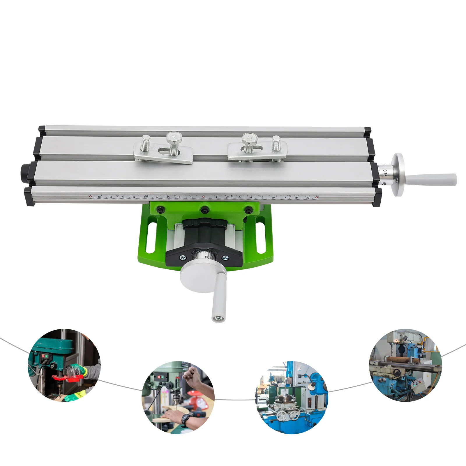 Mesa de trabalho para fresadora, mesa deslizante transversal - mesa deslizante de perfuração composta, mesa de trabalho multifuncional para mini brocas de mesa