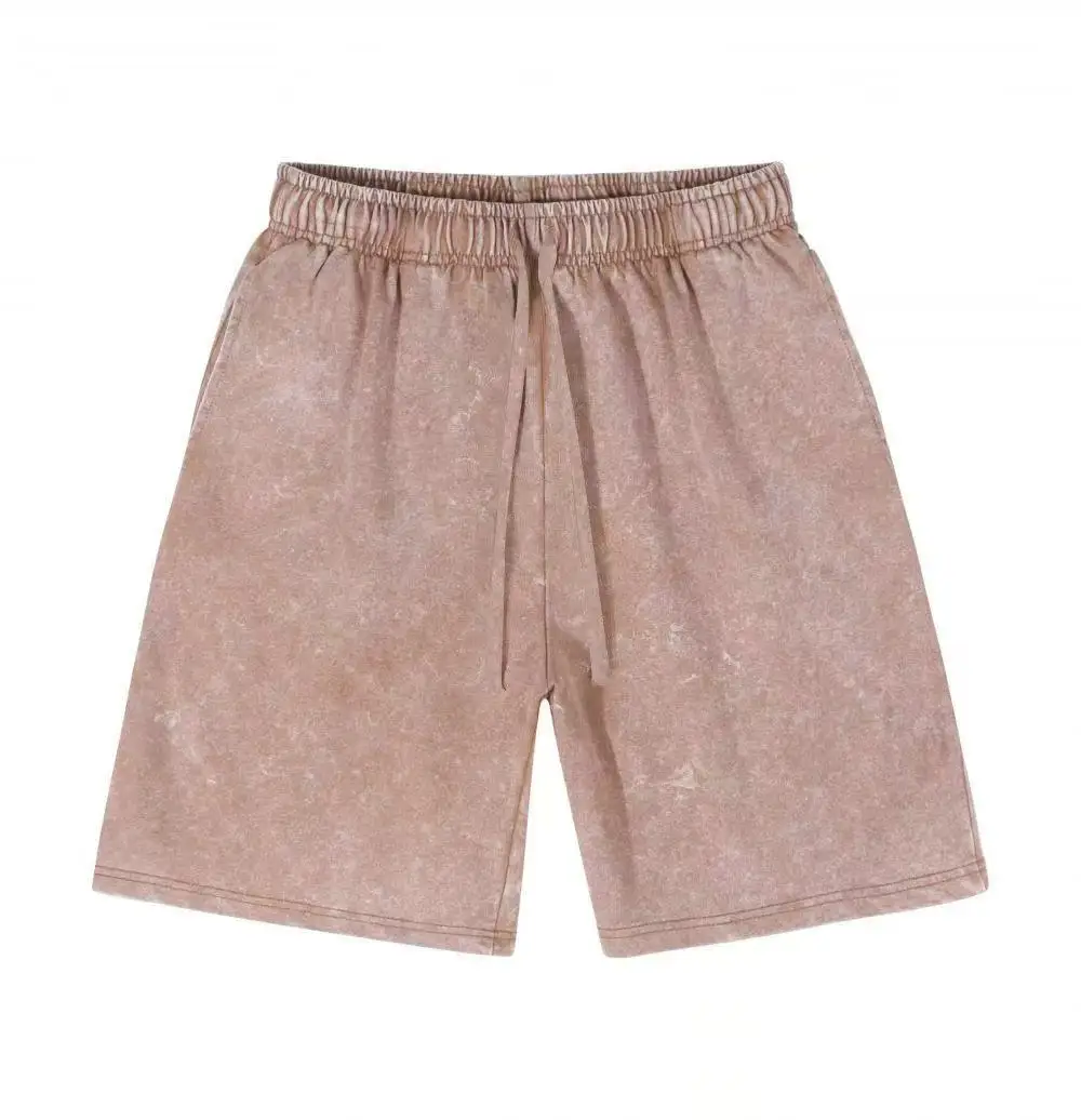 

Мужские винтажные спортивные шорты из стираного хлопка в стиле хип-хоп, однотонные повседневные брюки больших размеров для фитнеса, бега, пляжа, баскетбола