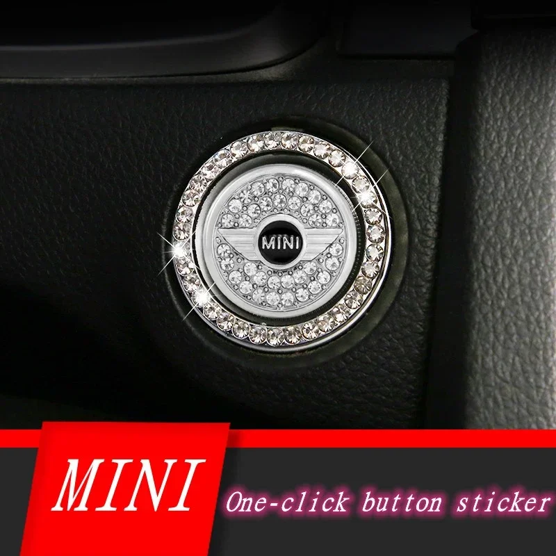 Car One-click Start Button Crystal Ignition Ring Sticker Cover for Mini JOHN COOPER WORKS JCW F56 F55 F60 R50 R52 R56 R55 R61