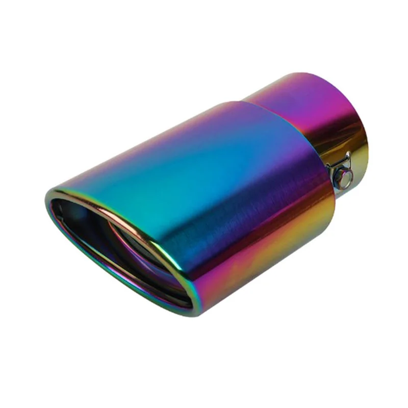 Car Stainless Steel Multicolor Straight Exhaust Tail Throat Round Tube Universal Fits Car Accessories