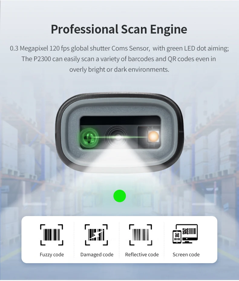 2025, neuer P2300 2D QR Wireless Bluetooth Pocket Barcode QR Mini Scanner mit Ladestation