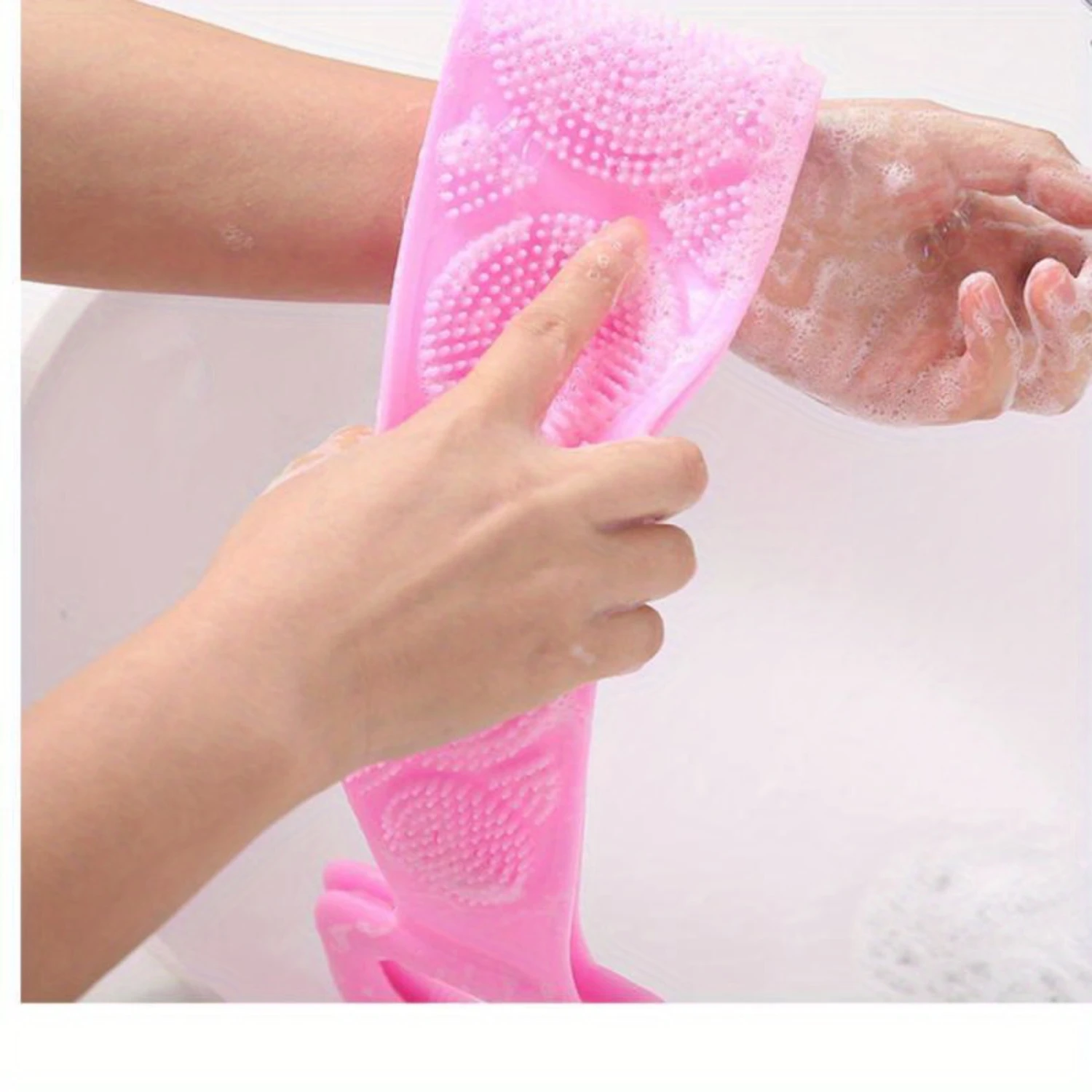 Silicone Bath Towels For Men & Women - Long, Easy-Grip Back Scrubber For Shower