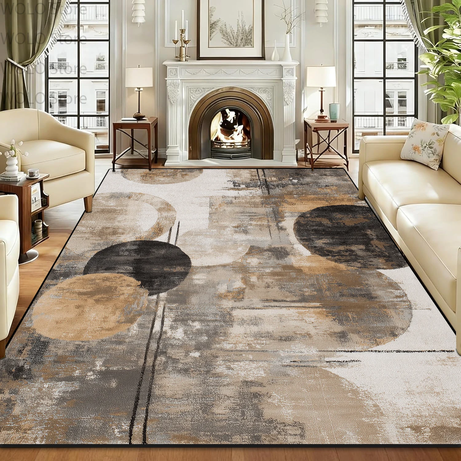 Nordic Abstract Color Block Living Room Carpet Home Decoration Foldable Bedroom Rug Dining Room Party Non-slip Foot Mat
