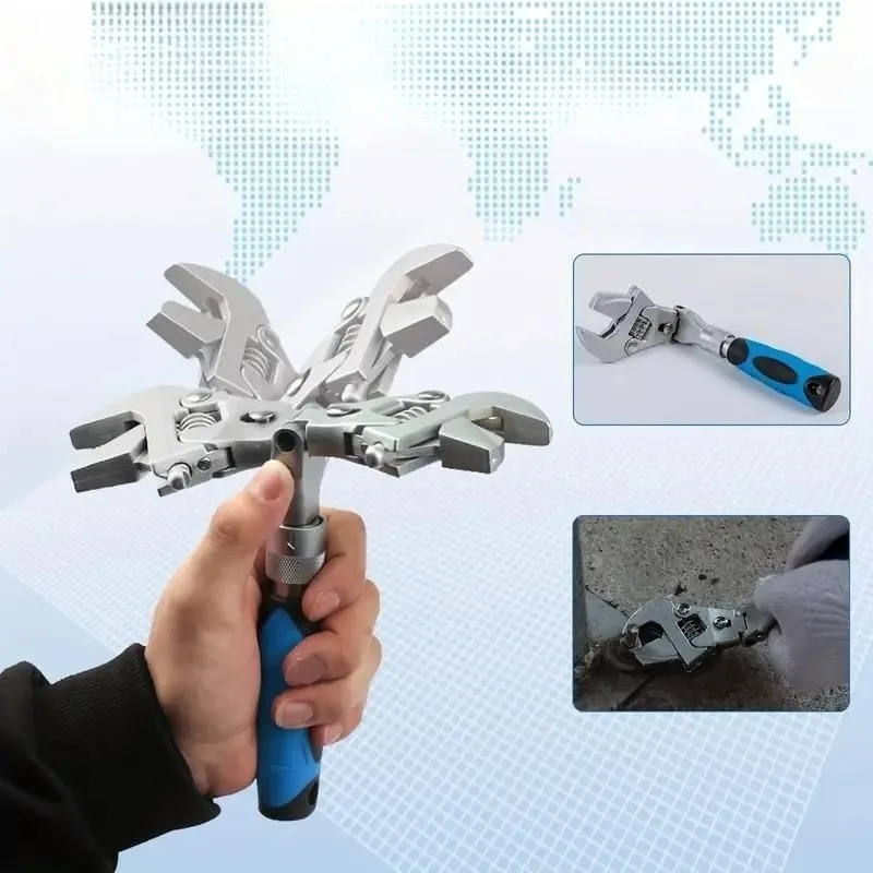 Imagem -05 - Universal Manutenção Catraca Chave Folding Polia Torque Ajustável Cabeça Giratória Grupo 180 Graus 10 em 1
