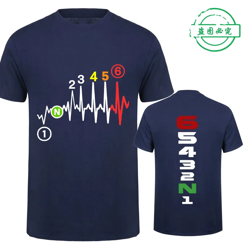 1N23456 معدات الدرجات النارية الرجال الشارع الشهير أوم التحول موضة نبضات القلب السائق الجرافيك القمم قميص تي شيرت غير رسمي للرجال الملابس #3