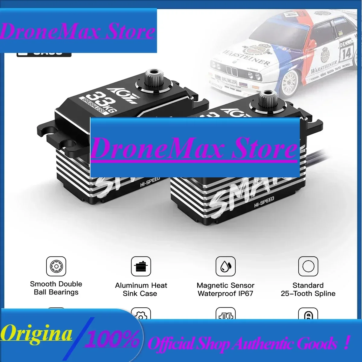DrMasAGFRC SA33 33KG Waterproof High Torque Brushless Low Profile Smart Winch Steering Servo For 1/10 RC Truck Cralwer Touring