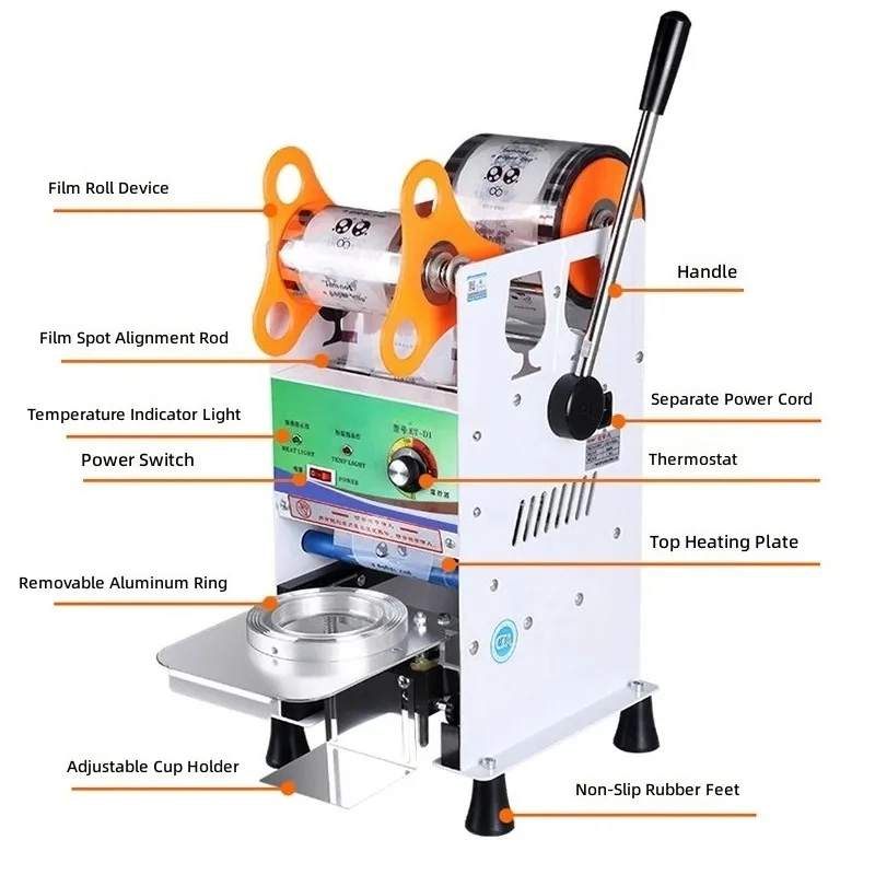 for Manual Milk Tea Sealing Machine Commercial Paper Cup Plastic Cup Beverage Soy Milk Cup Semi Automatic Cold Drink Hand