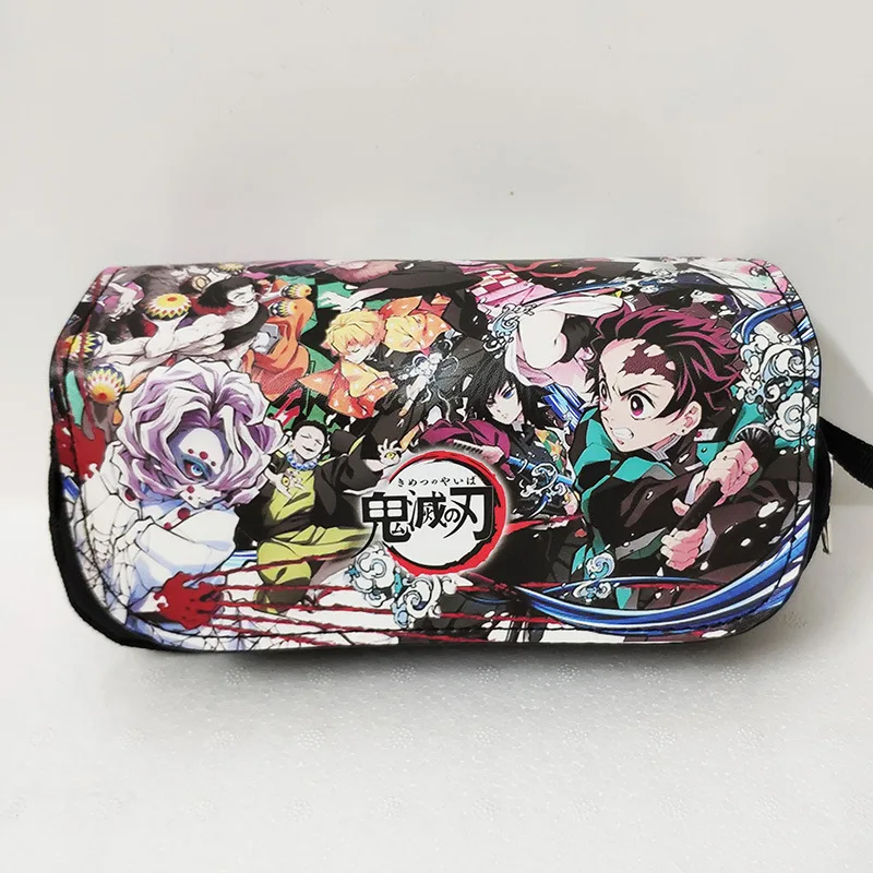 Japanese Anime Demon Slayer Cartoon Print Pen Bag Student Pencil Case Wallet Storage Bag Stationery School Supplies