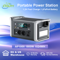 1024WH Lifepo4 Portable Power Station 1800W 220V, 1600W 110V UPS Solar Generator Storage Energy for Camping, Off-grid, Power Out