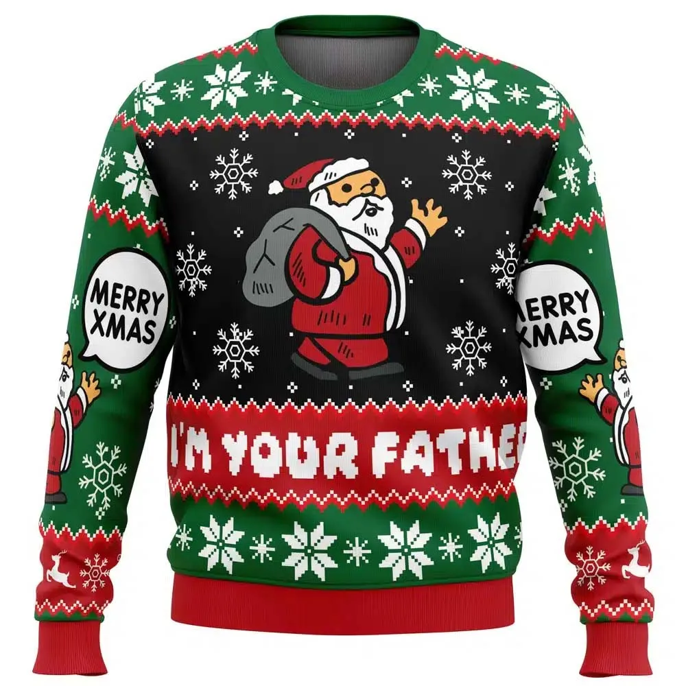 

I am Your Father Santa Claus Ugly Christmas Sweater Funny Holiday Party Pullover Plus Size Sweater for Men Xmas Gift 2026