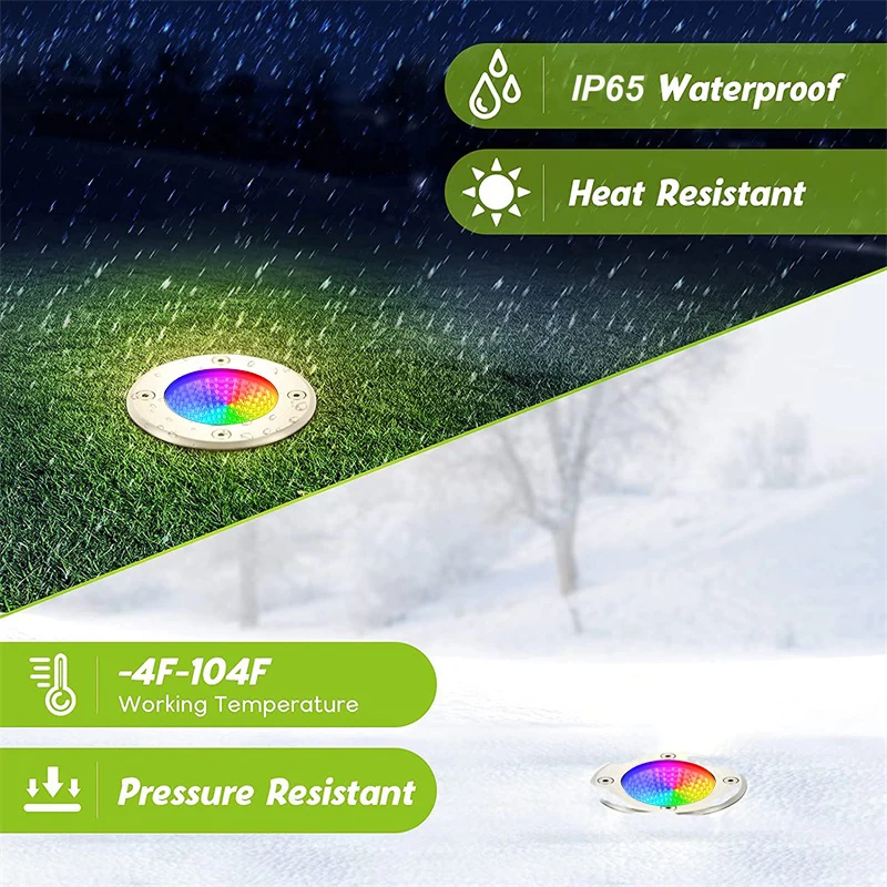 Diodo emissor de luz da lâmpada do gramado rgb luz subterrânea branca quente 6w 12v ip65 à prova dwaterproof água ao ar livre spotlight para chão