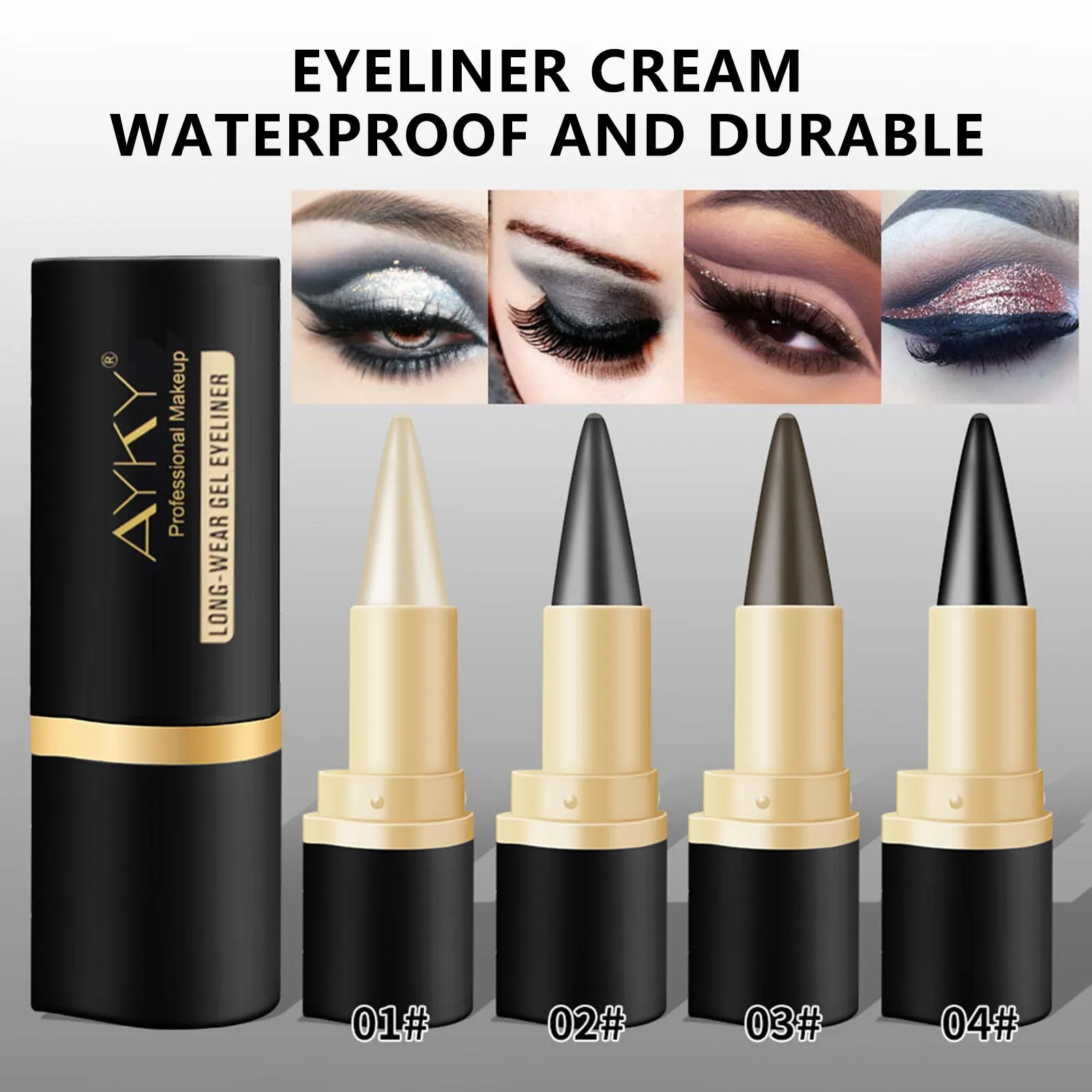 Waterdichte Romige Eye-Liner Gel Pen Smudge-Proof Langdurige Eye-Liner Pen Voor Vrouwen Dagelijkse Oogmake-Up