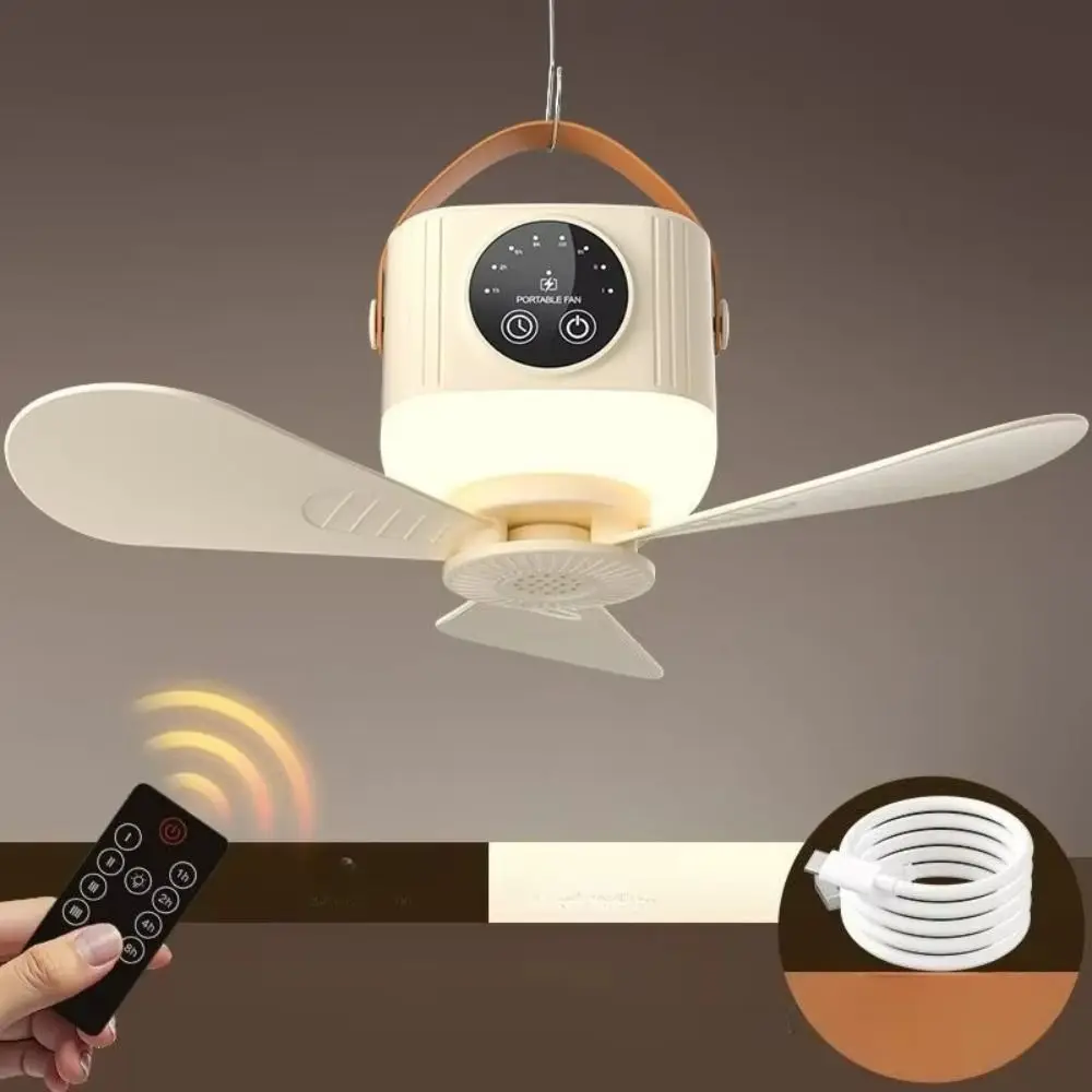 

Потолочные вентиляторы 3600/7200 мАч с LED-подсветкой, бесшумные, с пультом ДУ, 3 скорости, перезаряжаемые