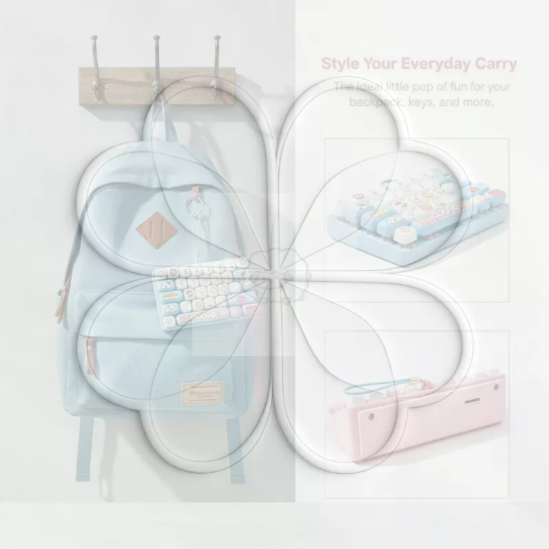 Mini 26 Key Fidget Button Keychain Fun Stress Relief Toy Kawaii Backpack Pendant for Office Workers Students