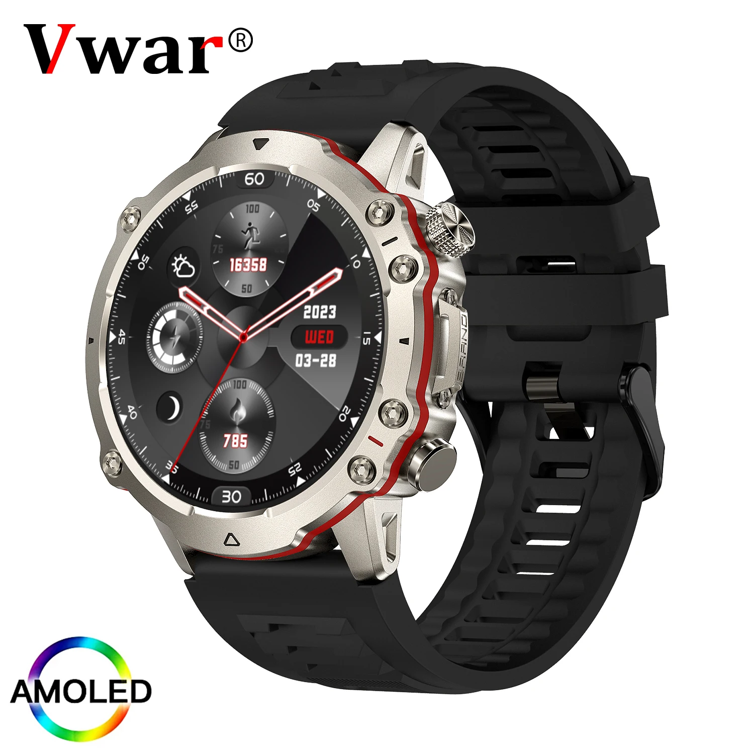 

Vwar Falcon Ultra 2 Smart Watch AMOLED Always-on Display IP68 Waterproof Rugged Smartwatch 100+ Sport Modes Fitness Watches 2023