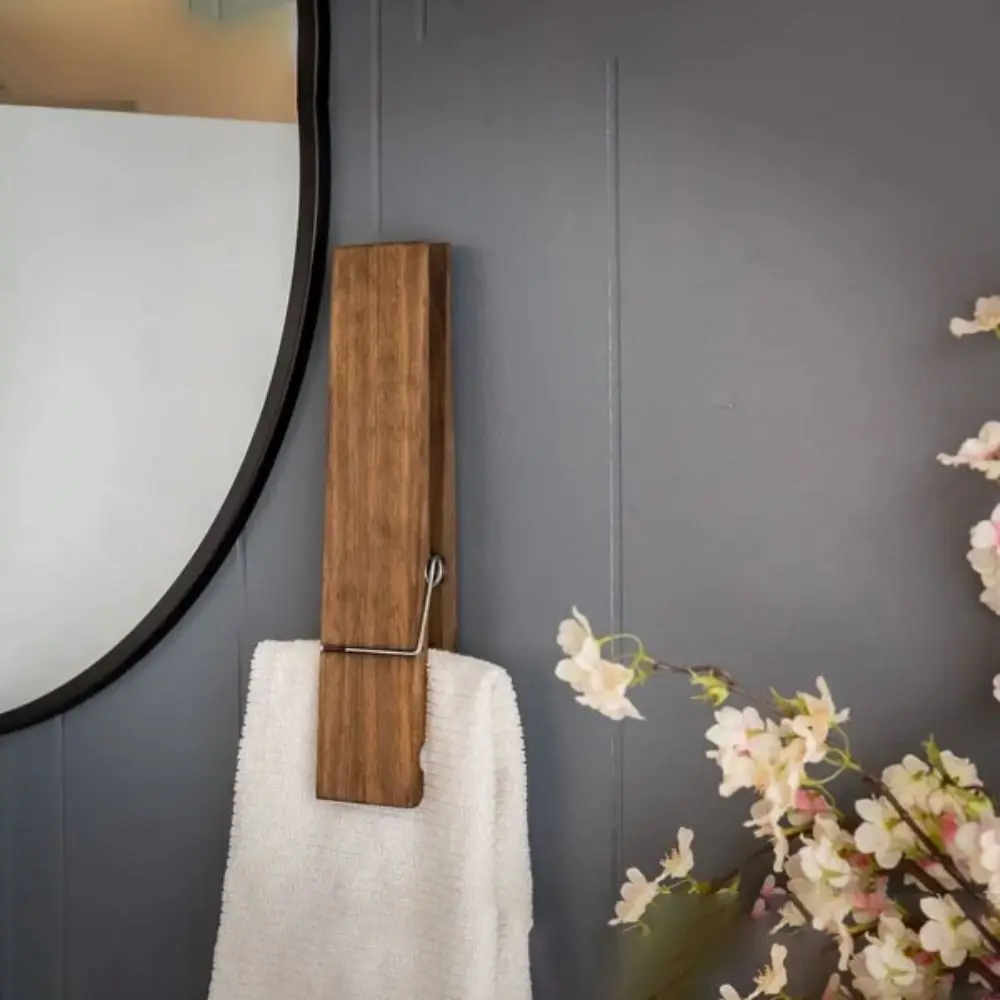 New Wooden Giant Towel Clip Bathroom Towel Holder Accessories Giant Clothespin Large Clothespin Towel Rack Funny 30CM/12IN