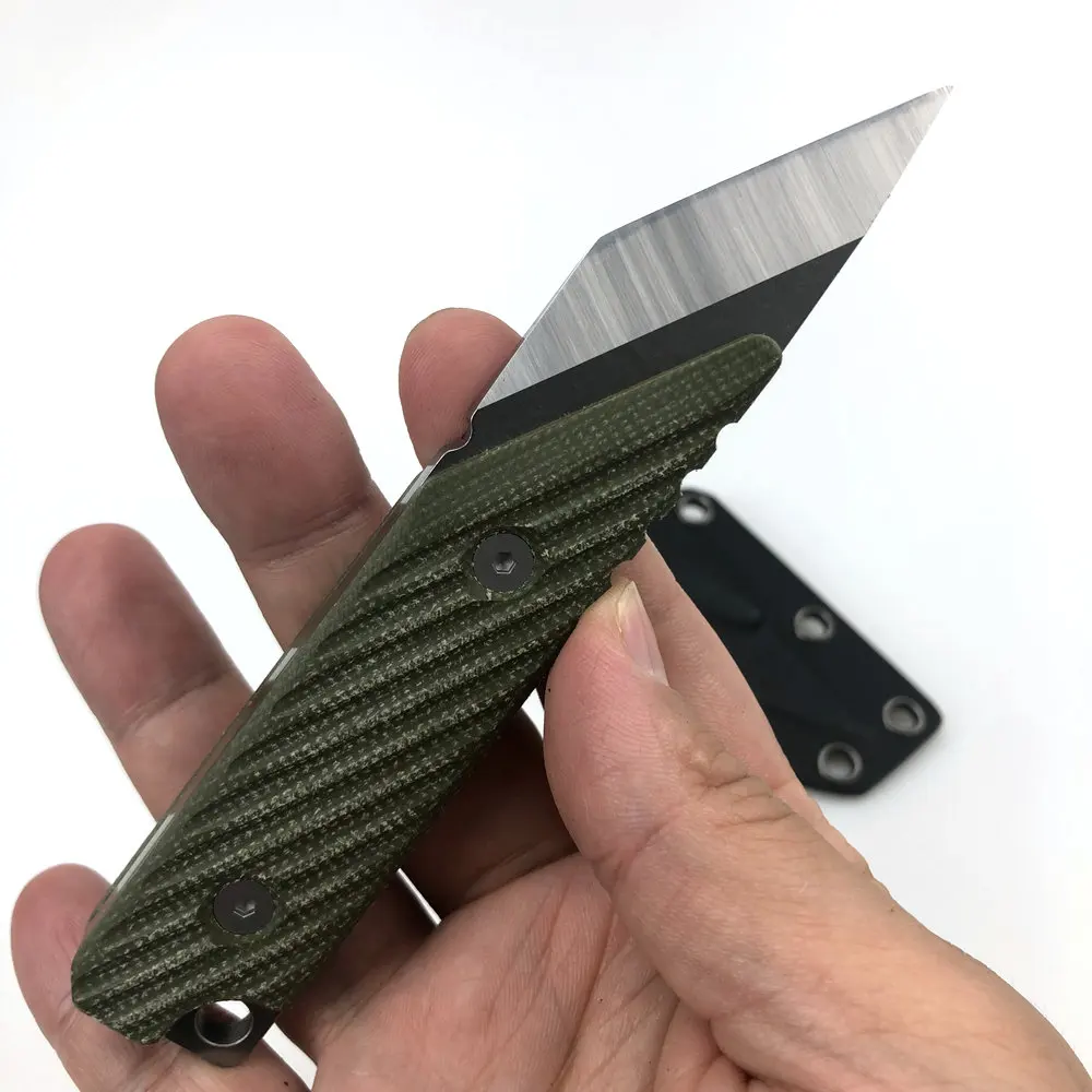 Cuchillo de bolsillo TRSKT 14C28N, cuchillo táctico pequeño de 4,5mm de espesor, cuchillos de desempaquetado, herramienta EDC, mango de lino Kydex, envío directo