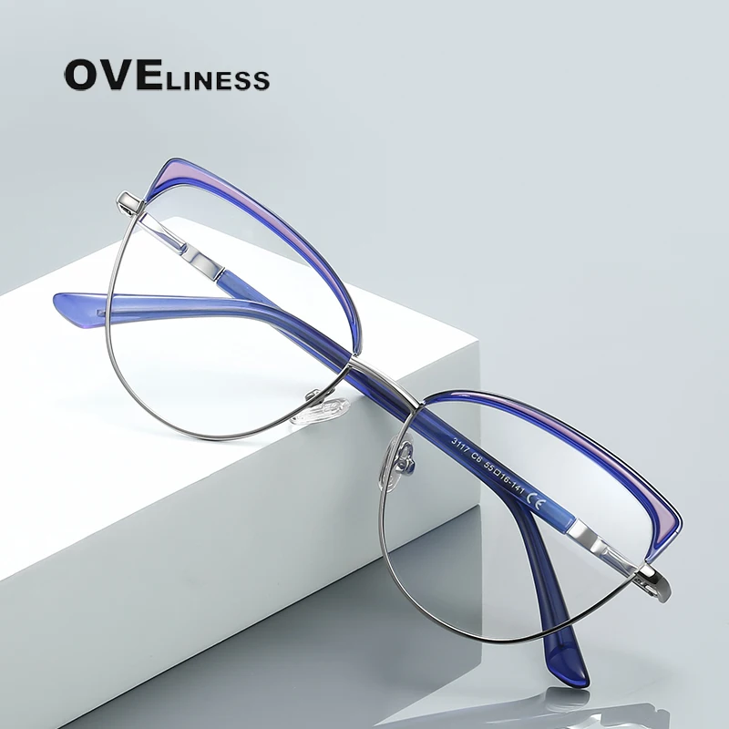 

High Quality Optical Frame Butterfly Shape Anti Blue Ray Spectacles Fashion Computer Eyeglasses HD Reading Glasses Retro