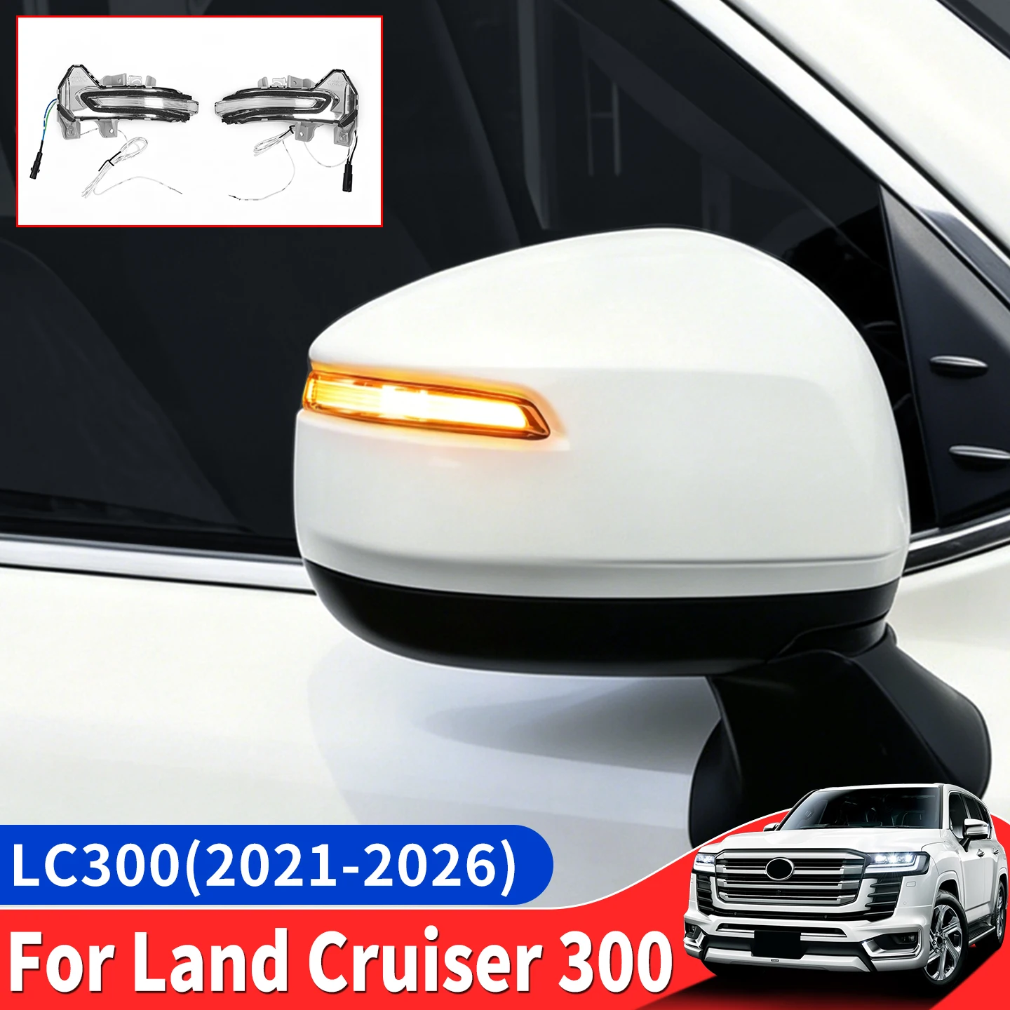 

For 2022-2026 Toyota Land Cruiser 300 LC300 J300 LED Mirror Turn Signal Light DRL Sequential Indicator Car Styling Upgrade Acces
