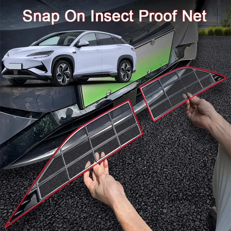Snap On Insektensicheres Netz, Auto-Frontgrill, insektensicheres Netz, Kühler-Kondensator-Schutzhülle für BYD Sealion 07 EV 2024 2025