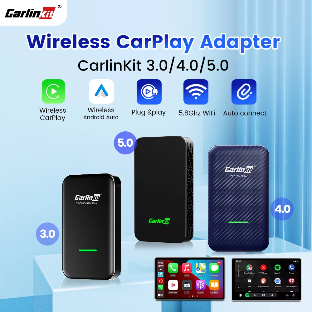 Carlinkit 5.0 Wireless Android Auto Box Carplay Wireless Adapter Usb Auto Radio Ai Box Dongle Convert Wired To Wireless Carplay