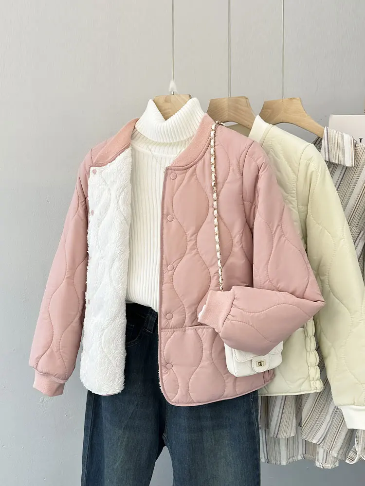 

Women's Fce Lined Thiened down Cotton Jaet Doctor Nurse Overtime Work orm Inner Core Winter Coat Long Sve ort...