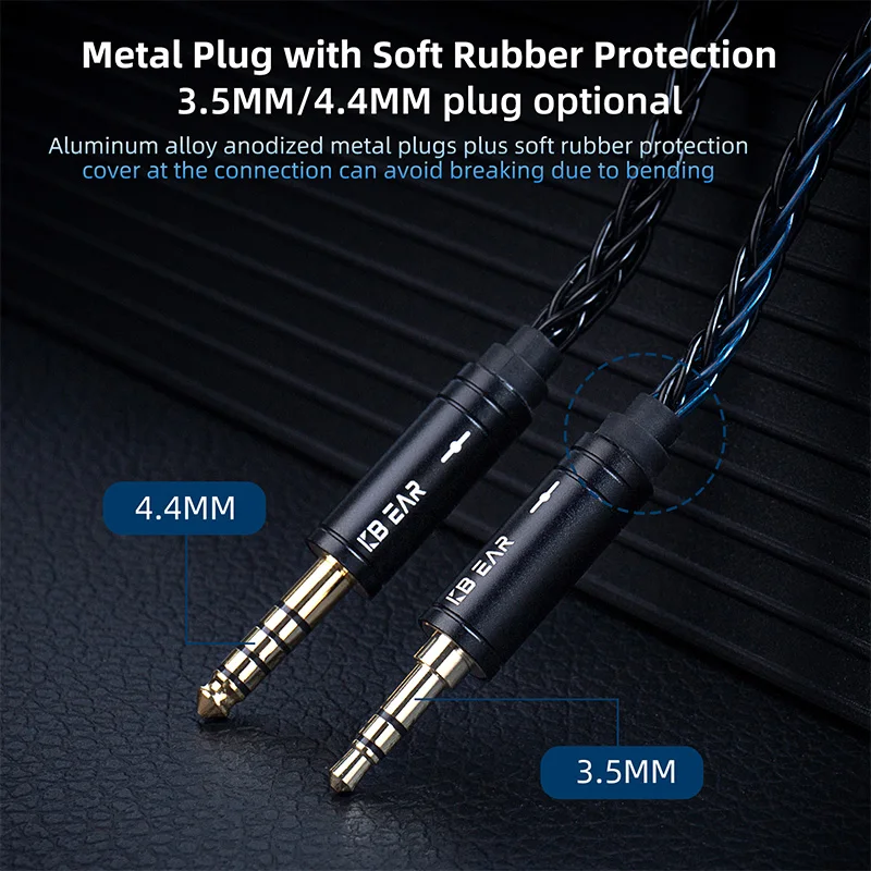 KBEAR ST12 IEM Cable 8 Core Silver-Plated Upgraded Cable With 3.5/4.4mm Plug Optional 2PIN/QDC/MMCX For KZ Earphone HIFI Headset