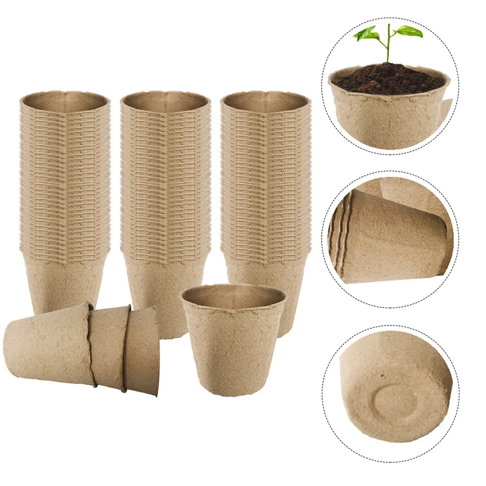 

1Set Biodegradable Pulp Nursery Pots Durable Breathable Plant Starter Tray Flower Containers for Indoor Gardens