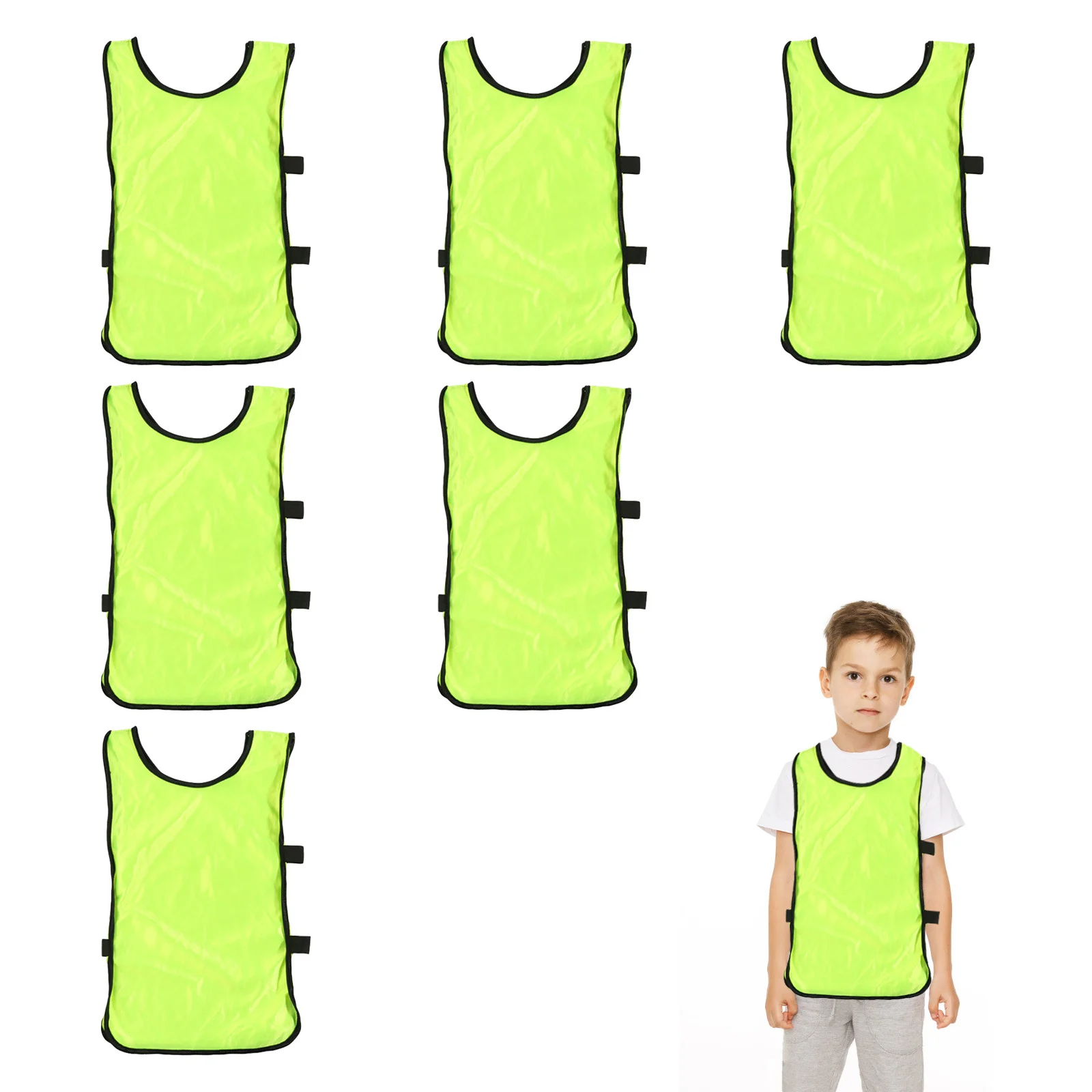 6Pcs Rompi Sepak Bola Latihan Ringan Bernapas Bahan Polyester untuk Latihan Pertandingan Sepak Bola