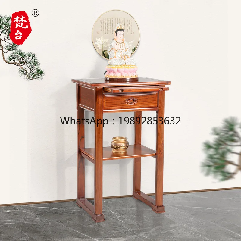 LYY Votive Table Incense Table Altar Table Buddha Home Use Solid Wood Buddha  God  Simple Incense