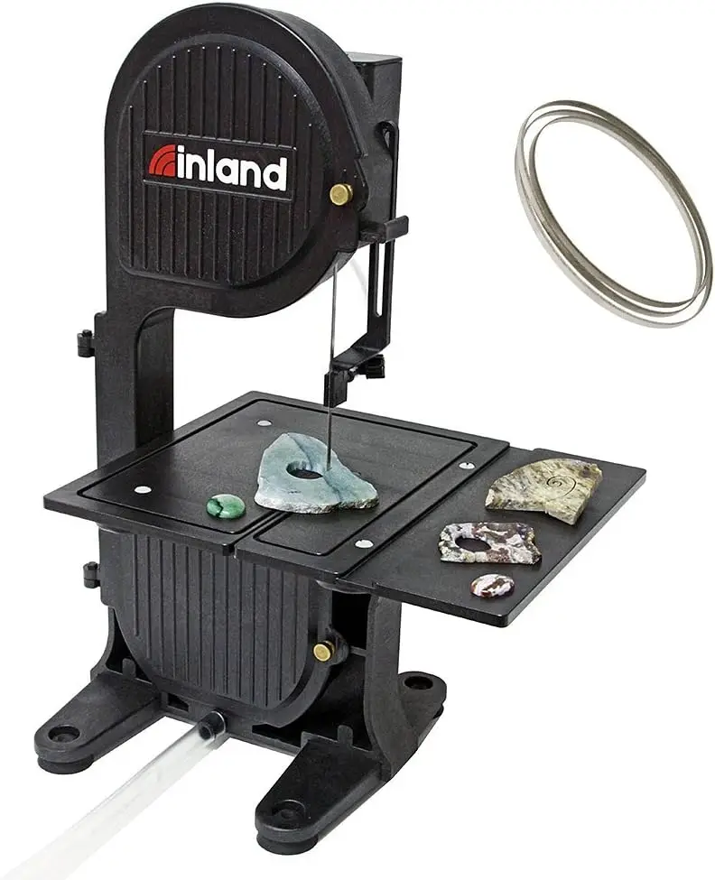 Inland Craft DB-100 Band Saw Machine Tabletop Wet Saw Glass Stone Plastic Coral Mosaics Crafting Stained Cut Free-Form Cabochons