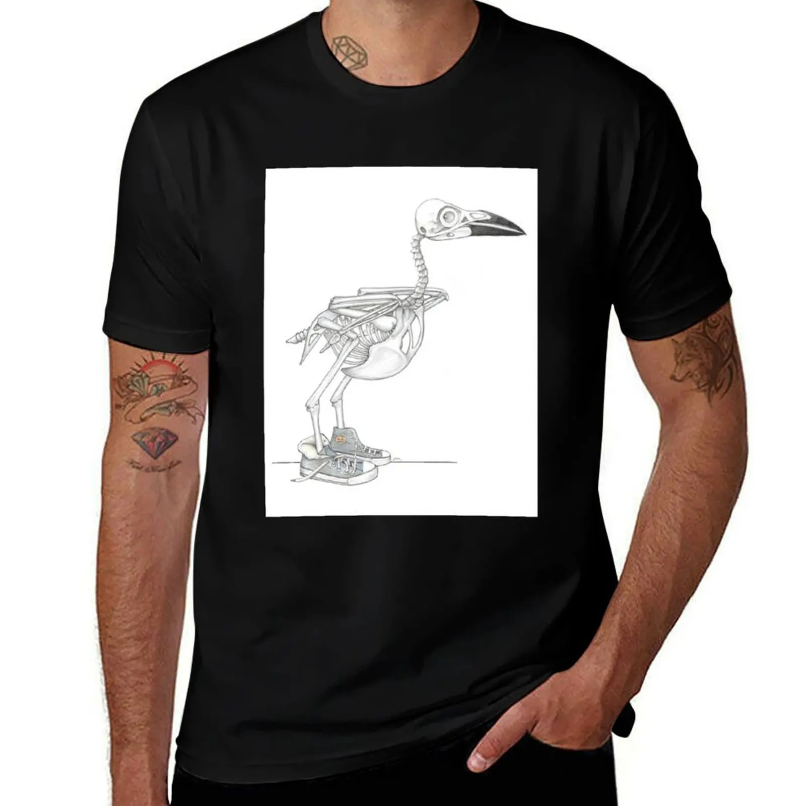 

Футболка Crow Skeleton in High Tops, мужская одежда, футболка большого размера, мужская хлопковая футболка