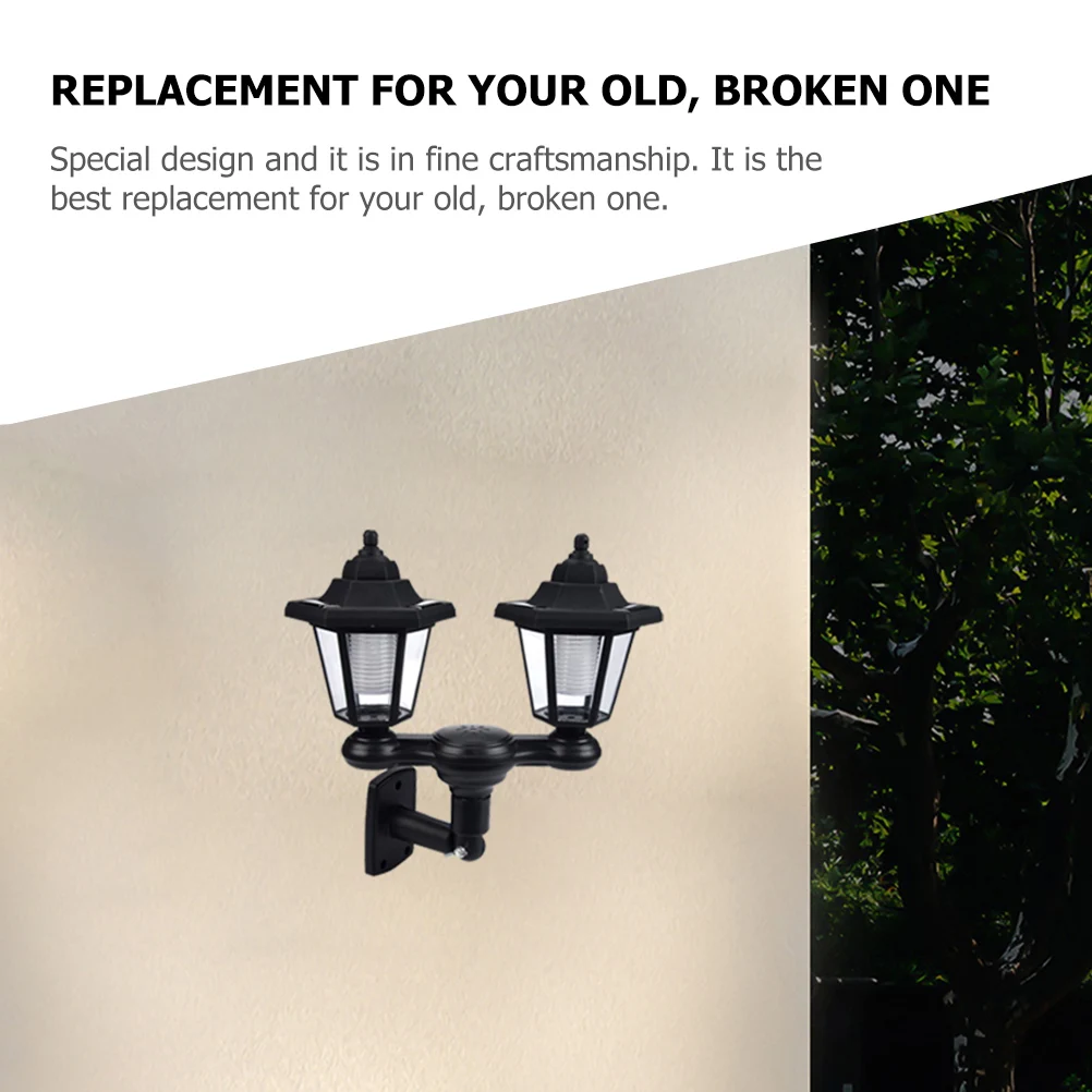 

Solar Wall Light LED Lamp IP65 Waterproof Double Heads for Garden Outdoor Home Lighting Plastic Solar Outdoor Lights