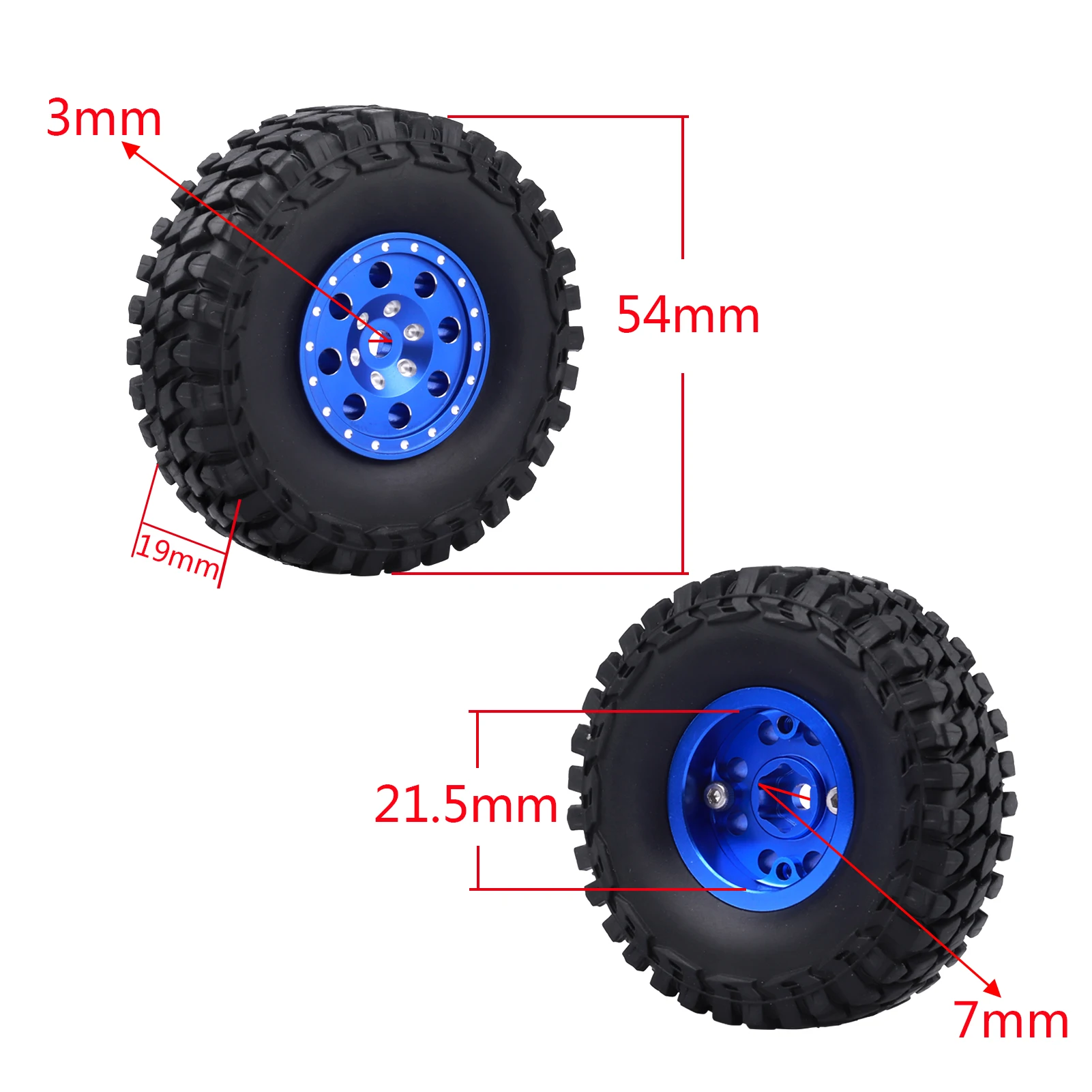 HobbyPark 1.0 Beadlock Wheels and Tires for 1/24 RC Crawler Axial SCX24 AXI90081 AXI00002 Upgrade Parts 4Pcs